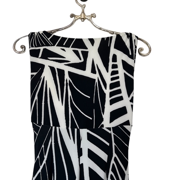 American Living Black and White Sleeveless Ruched Waist  Dress Size 2 - Picture 7 of 11